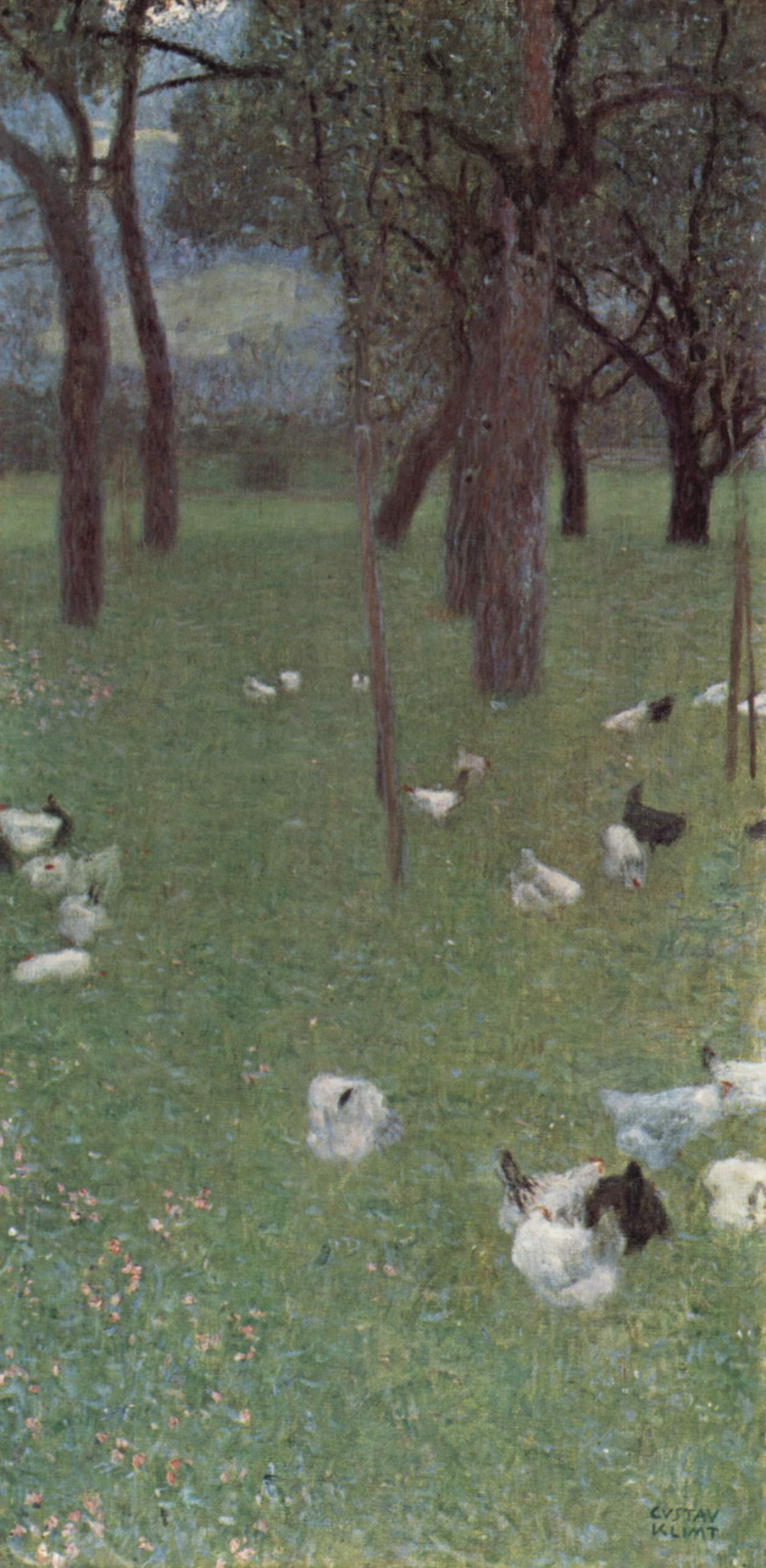 Gustav Klimt - After the Rain. Garden with Chickens in St. Agatha 1899
